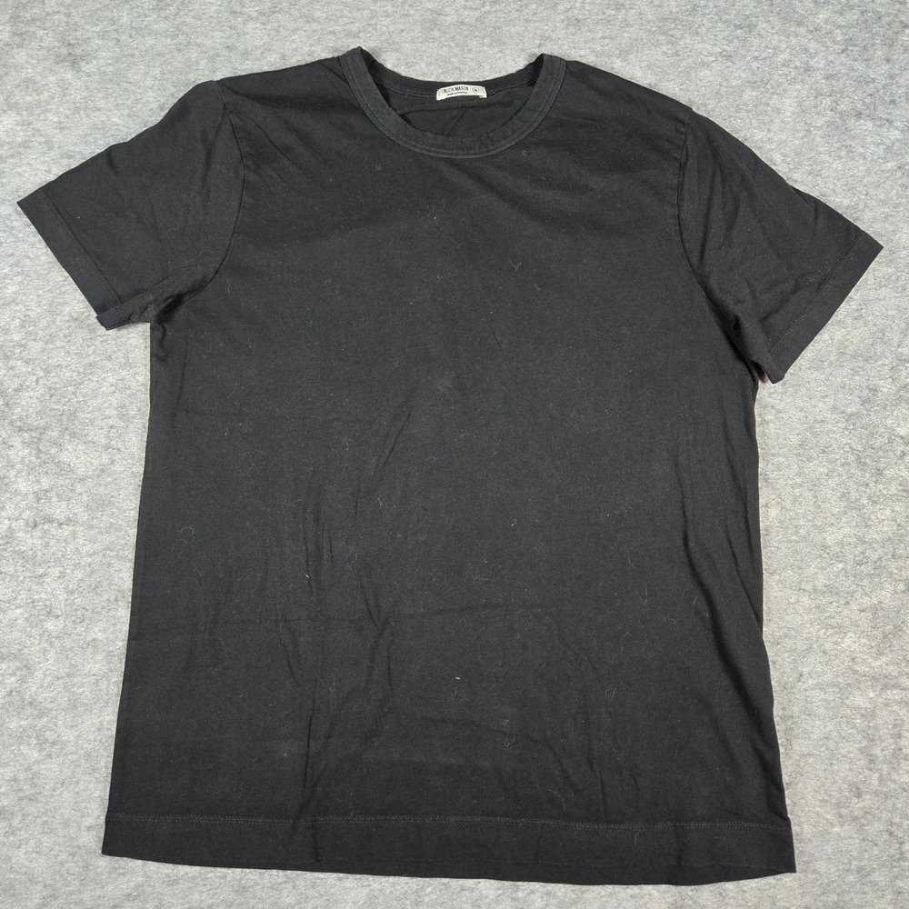 Buck Mason Mens Black Slub Cotton Crew Neck Tee Size M